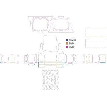 Intra απο ξύλο plywood 3mm-4mm πάχος – Τραπεζάκι με συρτάρια ξύλο 40x40 cm INTRAVECTRY-MY555232 - Image 2