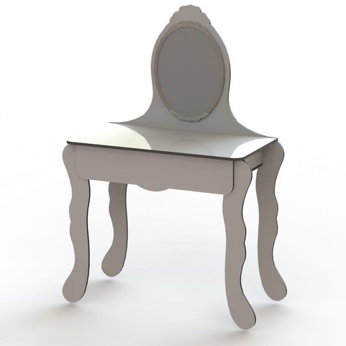 Intra απο ξύλο plywood 3mm-4mm πάχος – Τραπεζάκι τουαλέτας με λίμα καθρέφτη 50x60 cm INTRAVECTRY-MY555233