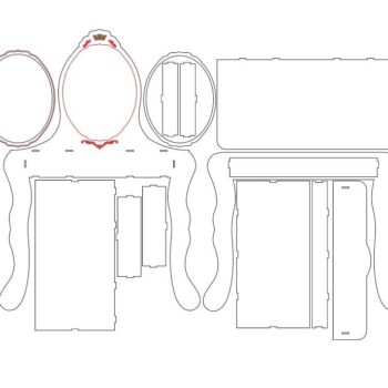 Intra απο ξύλο plywood 3mm-4mm πάχος – Τραπεζάκι τουαλέτας με λίμα καθρέφτη 50x60 cm INTRAVECTRY-MY555233 - Image 2