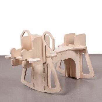 Intra απο ξύλο plywood 3mm-4mm πάχος – ξύλο κουνιστή καρέκλα σε σχήμα σκύλου Rocky 15x15 cm INTRAVECTRY-MY555235 - Image 1