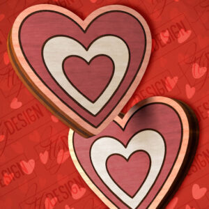 Intra απο ξύλο plywood 3mm-4mm πάχος – Valentines Stud Σκουλαρίκια Δίασταση  5x5 cm INTRAFABR-83058881