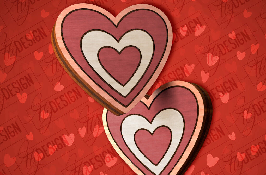 Intra απο ξύλο plywood 3mm-4mm πάχος – Valentines Stud Σκουλαρίκια Δίασταση  5x5 cm INTRAFABR-83058881