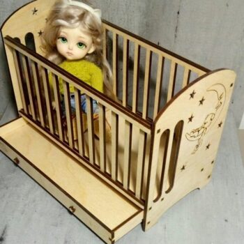 Intra απο ξύλο plywood 3mm-4mm πάχος – Βρεφική κούνια με λίμα συρταριού 12x15 cm INTRAVECTRY-MY555259 - Image 2