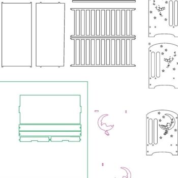 Intra απο ξύλο plywood 3mm-4mm πάχος – Βρεφική κούνια με λίμα συρταριού 12x15 cm INTRAVECTRY-MY555259 - Image 3