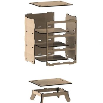 Intra απο ξύλο plywood 3mm-4mm πάχος – ξύλο 3 Συρταριέρα 15x20 cm INTRAVECTRY-MY555269 - Image 2