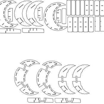 Intra απο ξύλο plywood 3mm-4mm πάχος – ξύλο βρεφικής κούνιας σε σχήμα Σελήνης 40x40 cm INTRAVECTRY-MY555271 - Image 2
