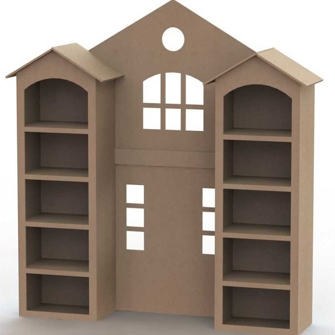 Intra απο ξύλο plywood 3mm-4mm πάχος – ξύλο Ράφι για παιδιά σε σχήμα σπιτιού 15x20 cm INTRAVECTRY-MY559175