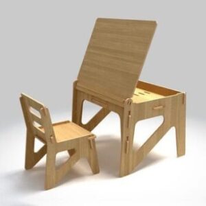 Intra απο ξύλο plywood 3mm-4mm πάχος – Σετ γραφείου και καρέκλας για παιδιά 12mm ξύλο 25x25 cm INTRAVECTRY-MY555288