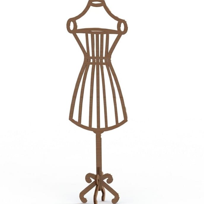 Intra απο ξύλο plywood 3mm-4mm πάχος – ξύλο μανεκέν φόρμας γυναικείου φορέματος 30x30 cm INTRAVECTRY-MY555290