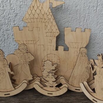 Intra απο ξύλο plywood 3mm-4mm πάχος – ξύλο Ξύλινων χαρακτήρων Frog Princess Fairy Tale 40x45 cm INTRAVECTRY-MY555326 - Image 1