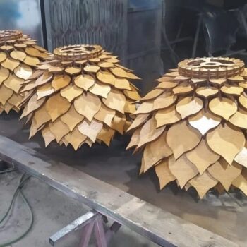 Intra απο ξύλο plywood 3mm-4mm πάχος – ξύλο πολυελαίου κουκουνάρι 10x10 cm INTRAVECTRY-MY557982 - Image 2