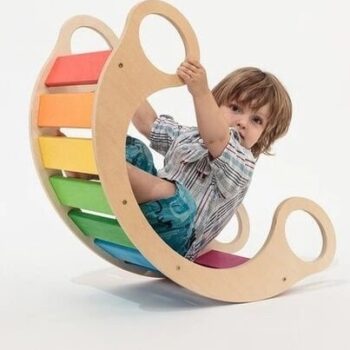 Intra απο ξύλο plywood 3mm-4mm πάχος – ξύλο Rainbow Rocker Balance Board for Kids 35x40 cm INTRAVECTRY-MY557628 - Image 2