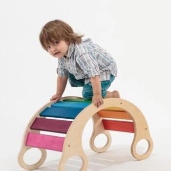 Intra απο ξύλο plywood 3mm-4mm πάχος – ξύλο Rainbow Rocker Balance Board for Kids 35x40 cm INTRAVECTRY-MY557628 - Image 3