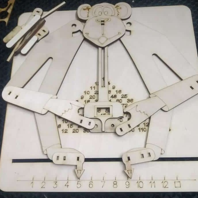 Intra απο ξύλο plywood 3mm-4mm πάχος – ξύλο Παιχνιδιού γραφήματος πίνακα πολλαπλασιασμού μαϊμού 20x25 cm INTRAVECTRY-MY560446