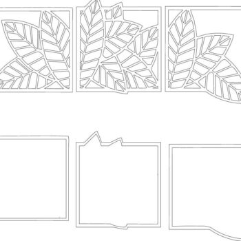 Intra απο ξύλο plywood 3mm-4mm πάχος – ξύλο Leaves Wall Art for Home Decor 3 Panels 20x25 cm INTRAVECTRY-MY560828 - Image 2