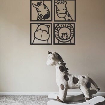 Intra απο ξύλο plywood 3mm-4mm πάχος – Αυτοκόλλητο τοίχου μωρό ζώο για ξύλο παιδικού δωματίου 10x10 cm INTRAVECTRY-MY560832 - Image 1