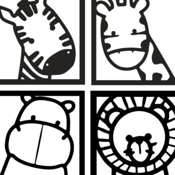 Intra απο ξύλο plywood 3mm-4mm πάχος – Αυτοκόλλητο τοίχου μωρό ζώο για ξύλο παιδικού δωματίου 10x10 cm INTRAVECTRY-MY560832 - Image 2