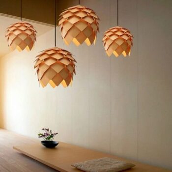 Intra απο ξύλο plywood 3mm-4mm πάχος – Φωτιστικό κρεμαστό κουκουνάρι 40x40 cm INTRAVECTRY-MY555358 - Image 1
