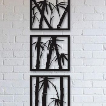 Intra απο ξύλο plywood 3mm-4mm πάχος – Bamboo Tree Decor Wall Set με 3 πάνελ ξύλο 15x15 cm INTRAVECTRY-MY558139 - Image 2