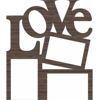 Intra απο ξύλο plywood 3mm-4mm πάχος – ξύλο κορνίζας τοίχου Love Collage 25x25 cm INTRAVECTRY-MY560573 - Image 2