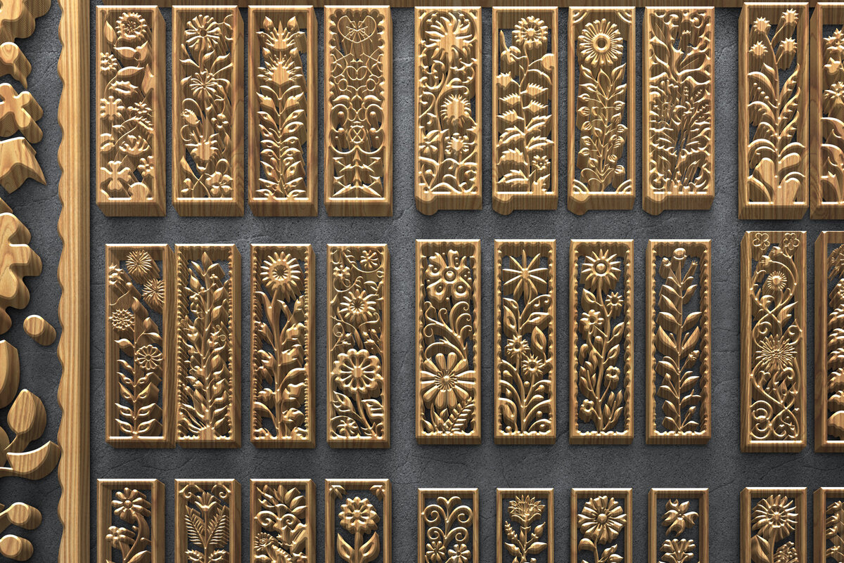 Intra απο ξύλο plywood 3mm-4mm πάχος – Αρχεία κοπής κάθετων λουλουδιών Δίασταση  20x20 cm INTRAFABR-124704549