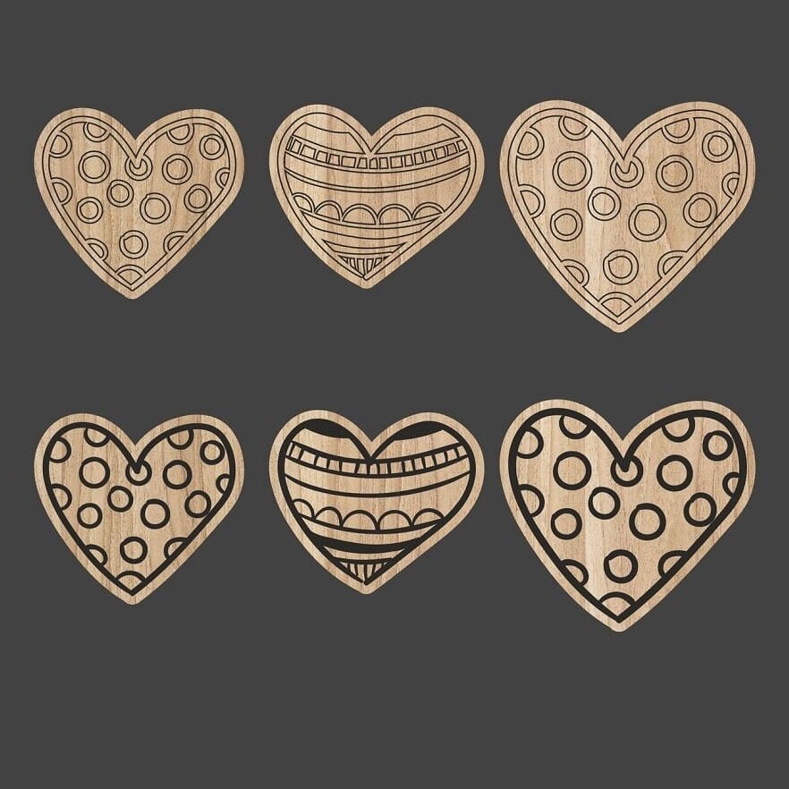 Intra απο ξύλο plywood 3mm-4mm πάχος – Συλλογή Wooden Heart Magnet για ξύλο V-Day 15x15 cm INTRAVECTRY-MY560579