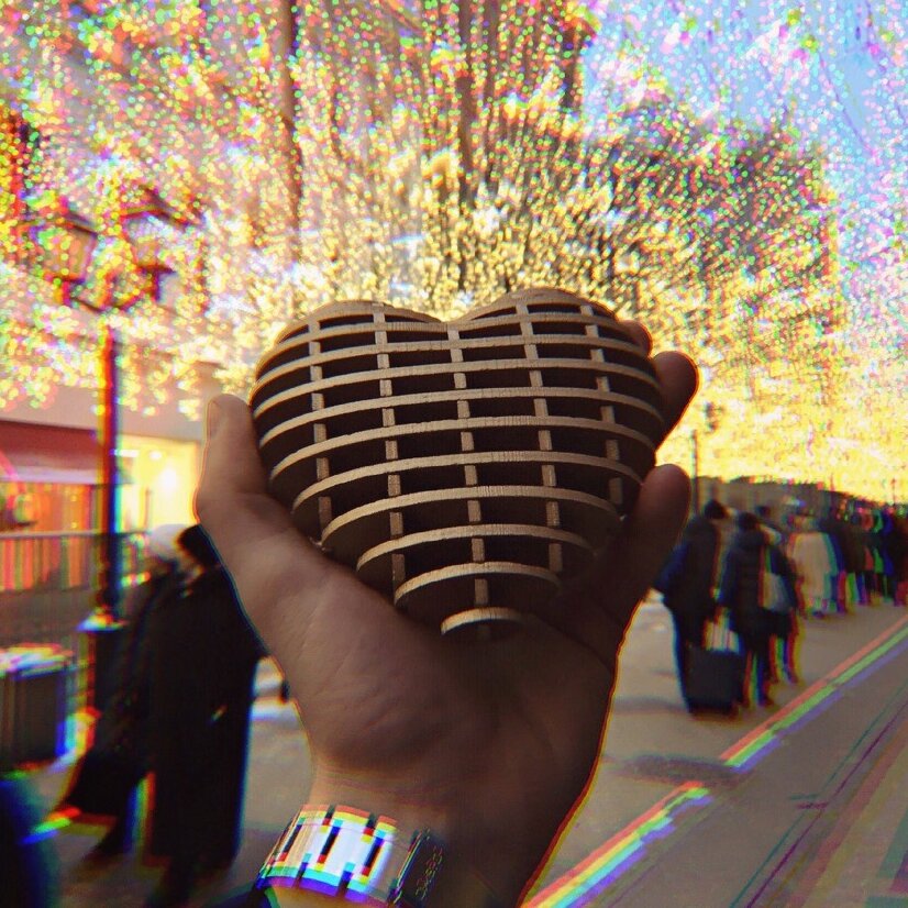 Intra απο ξύλο plywood 3mm-4mm πάχος – 3D Interlocking Multilayered Heart Decor ξύλο 35x40 cm INTRAVECTRY-MY556995