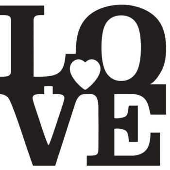 Intra απο ξύλο plywood 3mm-4mm πάχος – Word Love and Heart Symbol Decor για το ξύλο Ημέρα του Αγίου Βαλεντίνου 15x15 cm INTRAVECTRY-MY557013 - Image 1