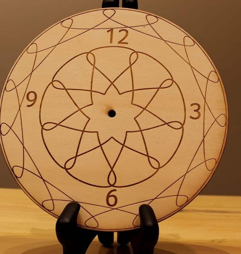 Intra απο ξύλο plywood 3mm-4mm πάχος – Γραμμές στο ξύλο ρολόι με επιλογέα 25x25 cm INTRAVECTRY-MY561059