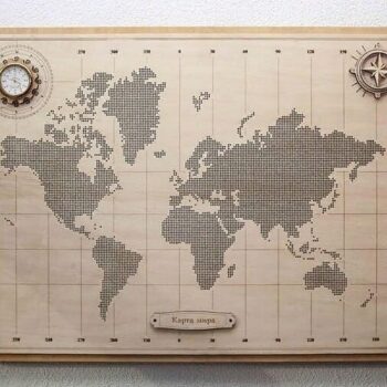 Intra απο ξύλο plywood 3mm-4mm πάχος – ξύλο Ξύλινου Πάνελ Τέχνης Τοίχου Παγκόσμιου Χάρτη 20x20 cm INTRAVECTRY-MY560849 - Image 1