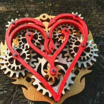 Intra απο ξύλο plywood 3mm-4mm πάχος – ξύλο πολλαπλών στρώσεων Ξύλινο Gear Heart Keychain 45x50 cm INTRAVECTRY-MY558025 - Image 1