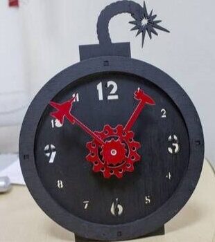 Intra απο ξύλο plywood 3mm-4mm πάχος – ξύλο επιτραπέζιου ρολογιού με ξύλινη έκρηξη 45x50 cm INTRAVECTRY-MY557240 - Image 1