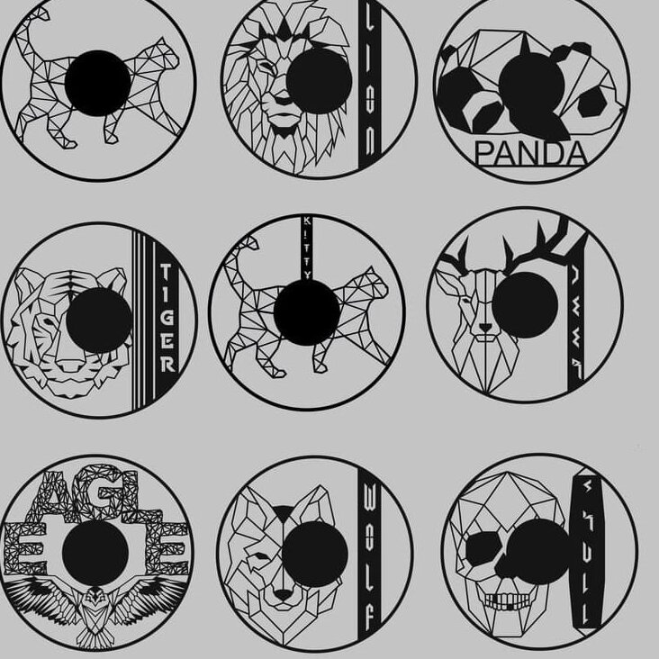 Intra απο ξύλο plywood 3mm-4mm πάχος – ξύλο διάταξης ρολογιών από κόντρα πλακέ Wild Animal και Vinyl Records 40x40 cm INTRAVECTRY-MY555525