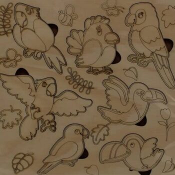 Intra απο ξύλο plywood 3mm-4mm πάχος – ξύλο Ξύλινου Παιχνιδιού παζλ με θέμα τα πουλιά 15x20 cm INTRAVECTRY-MY561391 - Image 2