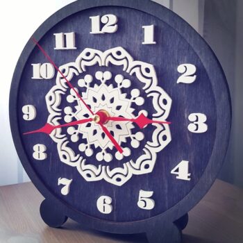 Intra απο ξύλο plywood 3mm-4mm πάχος – Ξύλινο ρολόι με μοτίβο Mandala για ξύλο γραφείου 30x35 cm INTRAVECTRY-MY558073 - Image 1