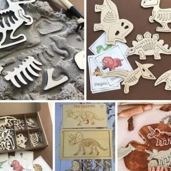 Intra απο ξύλο plywood 3mm-4mm πάχος – Dinosaur Skeleton Puzzle Play Set File 15x15 cm INTRAVECTRY-MY555559 - Image 1