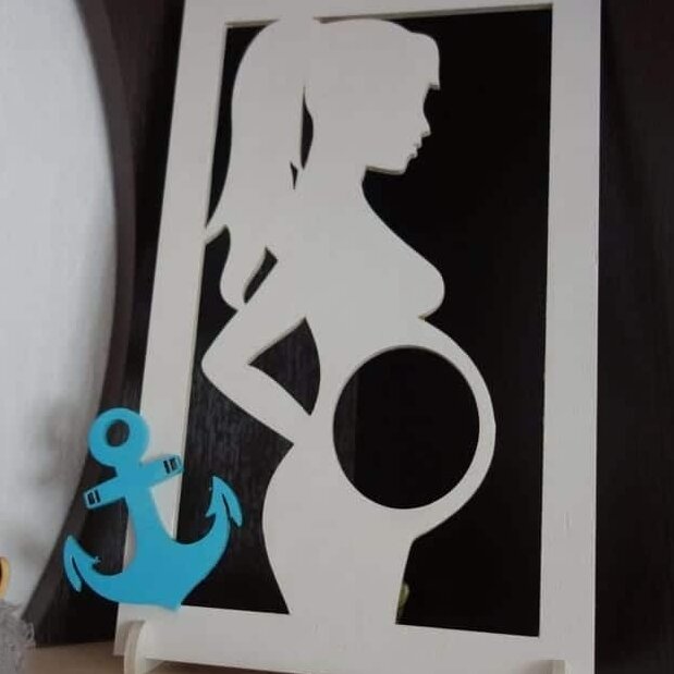 Intra απο ξύλο plywood 3mm-4mm πάχος – ξύλο Πλαισίου Υπερήχου Αποκάλυψης Φύλου Έγκυος Μαμάς 20x25 cm INTRAVECTRY-MY558615