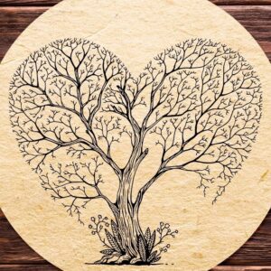 Intra απο ξύλο plywood 3mm-4mm πάχος – ξύλο Χαρακτικής με λέιζερ με Ξύλινη Χαρακτική Καρδιά 10x10 cm INTRAVECTRY-MY555588