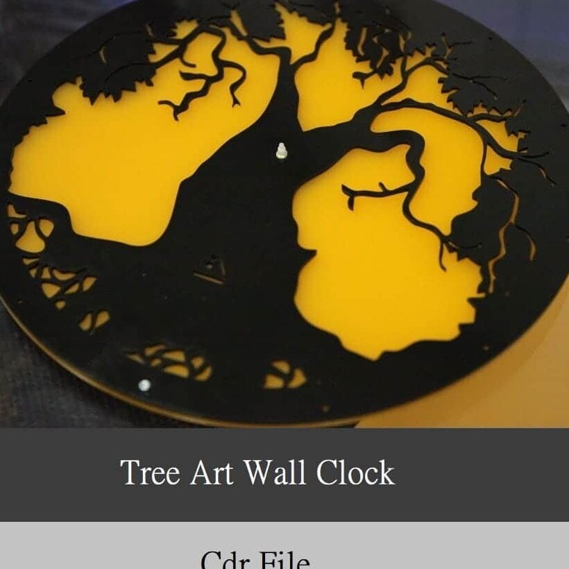 Intra απο ξύλο plywood 3mm-4mm πάχος – ξύλο Ρολόι Τοίχου Art Round Tree από κόντρα πλακέ 35x40 cm INTRAVECTRY-MY560527