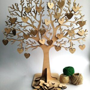 Intra απο ξύλο plywood 3mm-4mm πάχος – Ξύλινο Βιβλίο Επισκεπτών ξύλο Δέντρο Ευχών Γάμου 15x15 cm INTRAVECTRY-MY555633