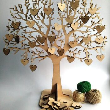 Intra απο ξύλο plywood 3mm-4mm πάχος – Ξύλινο Βιβλίο Επισκεπτών ξύλο Δέντρο Ευχών Γάμου 15x15 cm INTRAVECTRY-MY555633 - Image 1