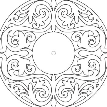 Intra απο ξύλο plywood 3mm-4mm πάχος – ξύλο ρολόι τοίχου με λουλουδάτο μοτίβο 30x30 cm INTRAVECTRY-MY561070 - Image 1