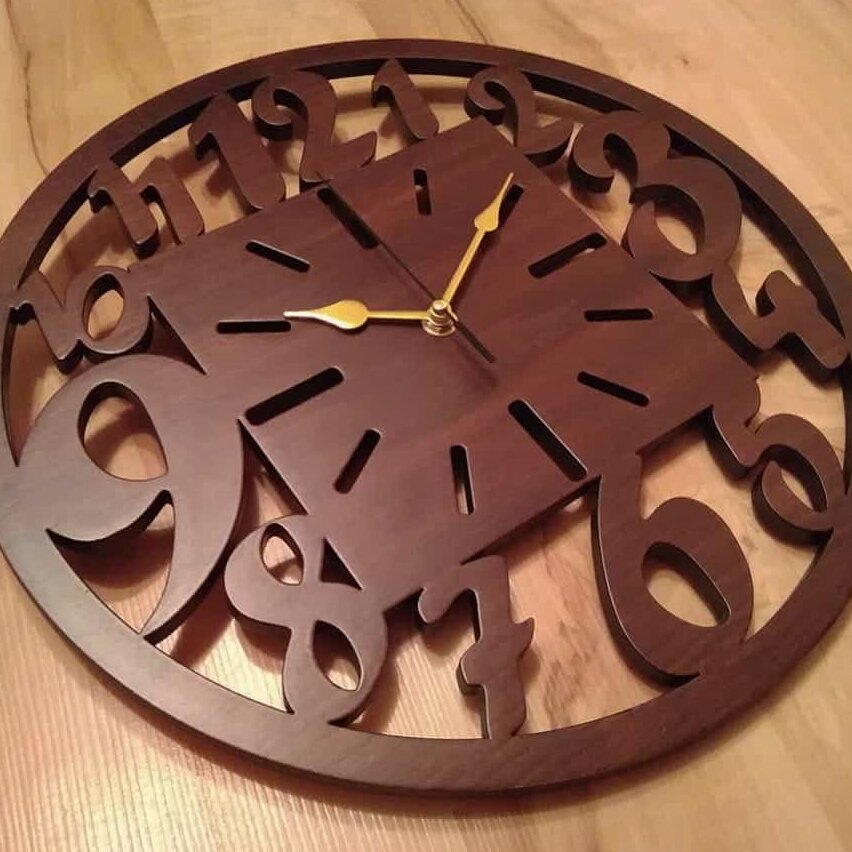 Intra απο ξύλο plywood 3mm-4mm πάχος – CNC Router Ξύλινο ρολόι με Αριθμούς Αποκοπής ξύλο προτύπου 20x20 cm INTRAVECTRY-MY557267