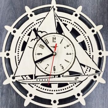 Intra απο ξύλο plywood 3mm-4mm πάχος – ξύλο Ξύλινου ρολογιού τοίχου διπλής στρώσης σχεδίασης ιστιοφόρου 15x15 cm INTRAVECTRY-MY557274 - Image 1