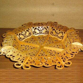 Intra απο ξύλο plywood 3mm-4mm πάχος – Ξύλινη Δαντελένια Λίμα Φρούτα Μπολ 20x20 cm INTRAVECTRY-MY555673 - Image 1