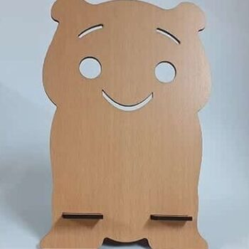 Intra απο ξύλο plywood 3mm-4mm πάχος – Χαριτωμένο Bear Ξύλινο ξύλο βάσης θήκης κινητού τηλεφώνου 20x20 cm INTRAVECTRY-MY559335 - Image 1