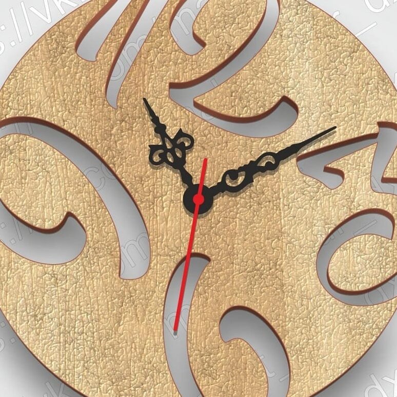 Intra απο ξύλο plywood 3mm-4mm πάχος – Ρολόι τοίχου τεσσάρων αριθμών με μοναδικό καλλιτεχνικό σχέδιο αποκοπής ξύλου 35x40 cm INTRAVECTRY-MY561087