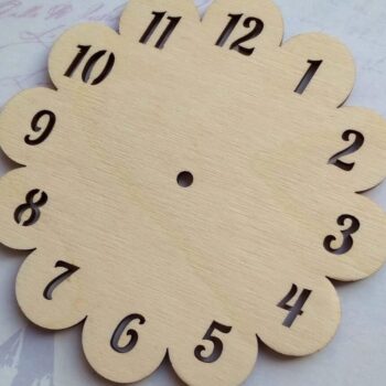 Intra απο ξύλο plywood 3mm-4mm πάχος – Ξύλινο ξύλο ρολογιού τοίχου δώδεκα πετάλων σε σχήμα λουλουδιού 40x40 cm INTRAVECTRY-MY561088 - Image 1