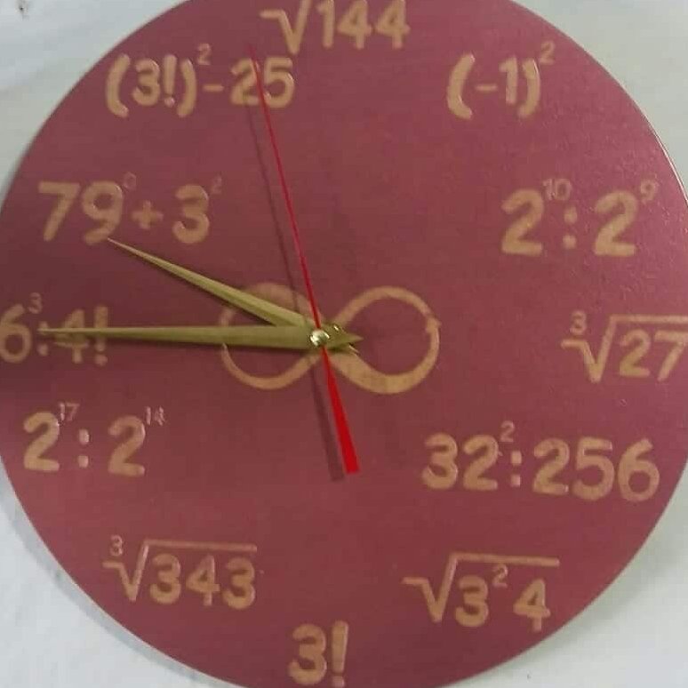 Intra απο ξύλο plywood 3mm-4mm πάχος – ξύλο ρολόι τοίχου με ξυλόγλυπτα μαθηματικά εξίσωση 20x25 cm INTRAVECTRY-MY557298