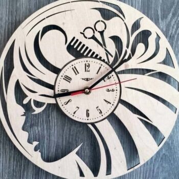 Intra απο ξύλο plywood 3mm-4mm πάχος – Κομμωτήριο Ξύλινο ρολόι τοίχου Δώρο για γυναίκες ξύλο κοριτσιών 15x15 cm INTRAVECTRY-MY555732 - Image 1